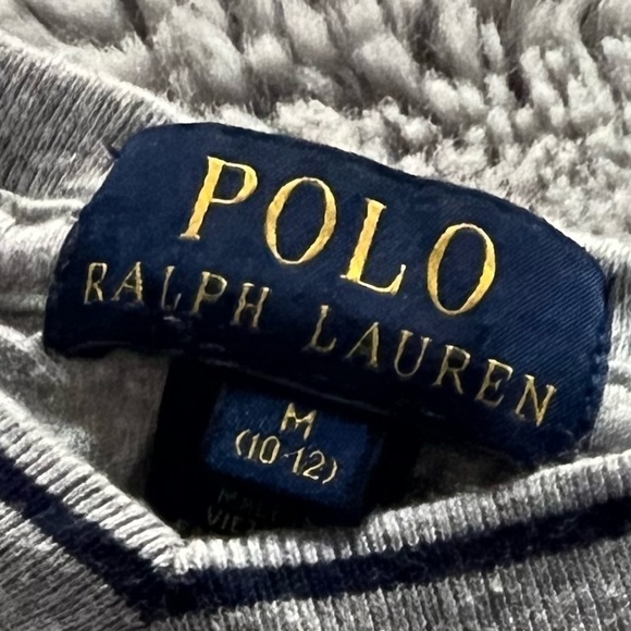 𝅺POLO Ralph Lauren Youth Boy’s 10/12 V-Neck Grey Short Sleeved T-Shirt - Picture 4 of 4